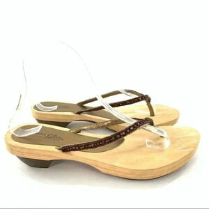 Somethin else sketchers foam sandals 9 bronze beaded flip flops vintage y2k 90s